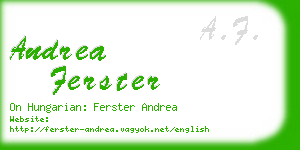 andrea ferster business card